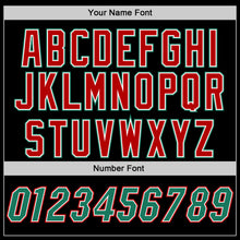 Load image into Gallery viewer, Custom Black Kelly Green-Red Authentic Baseball Jersey