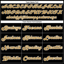 Load image into Gallery viewer, Custom Black Old Gold-White Mesh Authentic Throwback Football Jersey