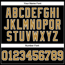 Load image into Gallery viewer, Custom Black Old Gold-White Mesh Authentic Throwback Football Jersey