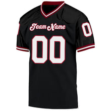 Load image into Gallery viewer, Custom Black White-Cardinal Mesh Authentic Throwback Football Jersey