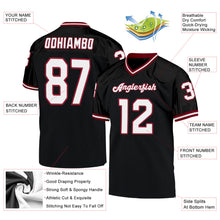Load image into Gallery viewer, Custom Black White-Cardinal Mesh Authentic Throwback Football Jersey