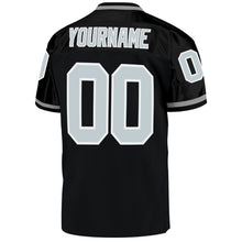 Load image into Gallery viewer, Custom Black Silver-White Mesh Authentic Throwback Football Jersey