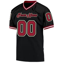 Load image into Gallery viewer, Custom Black Cardinal-Cream Mesh Authentic Throwback Football Jersey