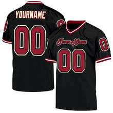 Load image into Gallery viewer, Custom Black Cardinal-Cream Mesh Authentic Throwback Football Jersey