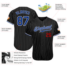 Load image into Gallery viewer, Custom Black White Pinstripe Royal-Red Authentic Baseball Jersey