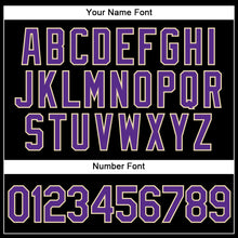 Load image into Gallery viewer, Custom Black White Pinstripe Purple-White Authentic Baseball Jersey