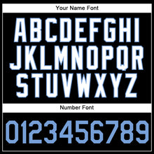 Load image into Gallery viewer, Custom Black White Pinstripe Light Blue-White Authentic Baseball Jersey