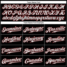 Load image into Gallery viewer, Custom Black Red Pinstripe White-Red Authentic Baseball Jersey