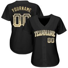 Load image into Gallery viewer, Custom Black Vegas Gold-White Authentic Drift Fashion Baseball Jersey