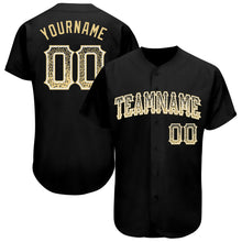 Load image into Gallery viewer, Custom Black Vegas Gold-White Authentic Drift Fashion Baseball Jersey