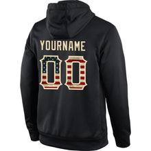Load image into Gallery viewer, Custom Stitched Black Vintage USA Flag-Cream Sports Pullover Sweatshirt Hoodie