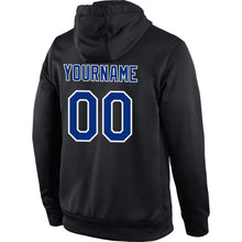 Load image into Gallery viewer, Custom Stitched Black Royal-Red Sports Pullover Sweatshirt Hoodie