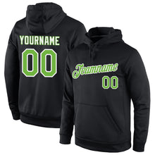 Load image into Gallery viewer, Custom Stitched Black Neon Green-White Sports Pullover Sweatshirt Hoodie