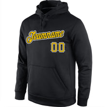 Load image into Gallery viewer, Custom Stitched Black Gold-White Sports Pullover Sweatshirt Hoodie