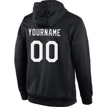 Load image into Gallery viewer, Custom Stitched Black White-Red Sports Pullover Sweatshirt Hoodie