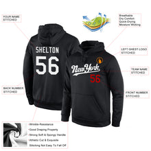 Load image into Gallery viewer, Custom Stitched Black White-Red Sports Pullover Sweatshirt Hoodie