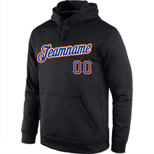 Load image into Gallery viewer, Custom Stitched Black Royal-Orange Sports Pullover Sweatshirt Hoodie