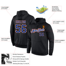 Load image into Gallery viewer, Custom Stitched Black Royal-Orange Sports Pullover Sweatshirt Hoodie