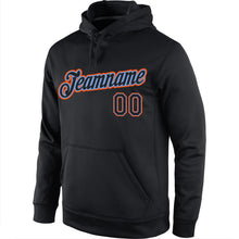 Load image into Gallery viewer, Custom Stitched Black Black-Orange Sports Pullover Sweatshirt Hoodie