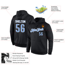 Load image into Gallery viewer, Custom Stitched Black Light Blue-White Sports Pullover Sweatshirt Hoodie