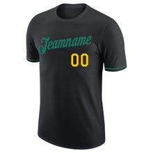 Load image into Gallery viewer, Custom Black Kelly Green-Gold Skull Pineapple Head Performance T-Shirt