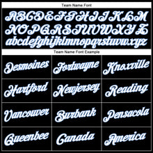 Load image into Gallery viewer, Custom Black White Pinstripe Light Blue-White Authentic Basketball Jersey