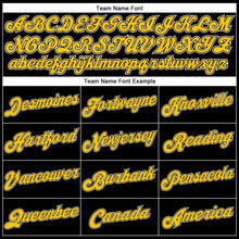 Load image into Gallery viewer, Custom Black White Pinstripe Gold-White Authentic Basketball Jersey