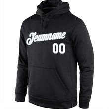 Load image into Gallery viewer, Custom Stitched Black White-Silver Sports Pullover Sweatshirt Hoodie
