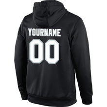 Load image into Gallery viewer, Custom Stitched Black White-Silver Sports Pullover Sweatshirt Hoodie