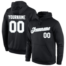 Load image into Gallery viewer, Custom Stitched Black White-Silver Sports Pullover Sweatshirt Hoodie