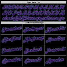 Load image into Gallery viewer, Custom Stitched Black Purple-Light Blue Sports Pullover Sweatshirt Hoodie