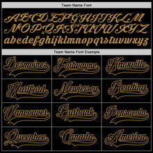 Load image into Gallery viewer, Custom Black Black-Old Gold Authentic Baseball Jersey