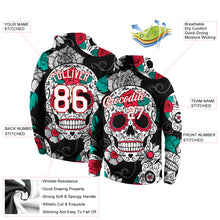 Load image into Gallery viewer, Custom Stitched Black White-Red 3D Skull Fashion Sports Pullover Sweatshirt Hoodie