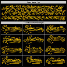 Load image into Gallery viewer, Custom Black Black-Gold Hockey Jersey