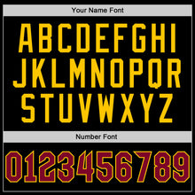 Load image into Gallery viewer, Custom Black Maroon-Gold Performance T-Shirt