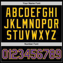 Load image into Gallery viewer, Custom Black Purple-Gold Performance T-Shirt