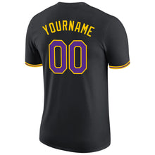 Load image into Gallery viewer, Custom Black Purple-Gold Performance T-Shirt