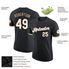 Load image into Gallery viewer, Custom Black White-Old Gold Performance T-Shirt