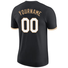Load image into Gallery viewer, Custom Black White-Old Gold Performance T-Shirt