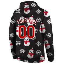 Load image into Gallery viewer, Custom Stitched Black Red-White Christmas 3D Sports Pullover Sweatshirt Hoodie