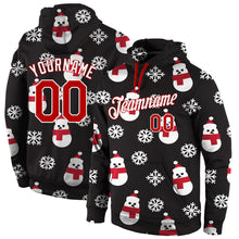 Load image into Gallery viewer, Custom Stitched Black Red-White Christmas 3D Sports Pullover Sweatshirt Hoodie