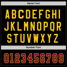 Load image into Gallery viewer, Custom Black Maroon-Gold Hockey Jersey