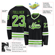 Load image into Gallery viewer, Custom Black Neon Green-White Hockey Jersey