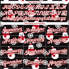 Load image into Gallery viewer, Custom Black Red-White Christmas 3D Authentic Baseball Jersey