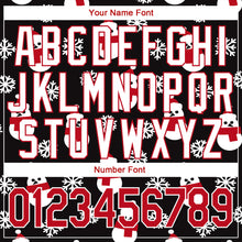 Load image into Gallery viewer, Custom Black Red-White Christmas 3D Authentic Baseball Jersey