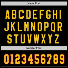 Load image into Gallery viewer, Custom Black Gold-Red Hockey Jersey