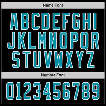 Load image into Gallery viewer, Custom Black Teal-White Hockey Jersey
