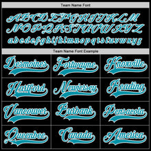 Load image into Gallery viewer, Custom Black Teal-White Hockey Jersey