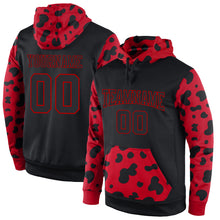 Load image into Gallery viewer, Custom Stitched Black Black-Red Sports Pullover Sweatshirt Hoodie