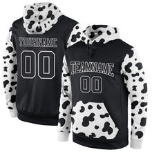 Load image into Gallery viewer, Custom Stitched Black Black-White Sports Pullover Sweatshirt Hoodie